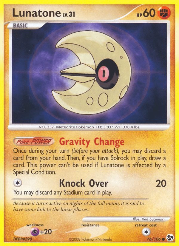 Lunatone — Great Encounters Pokémon TCG card by Ken Sugimori