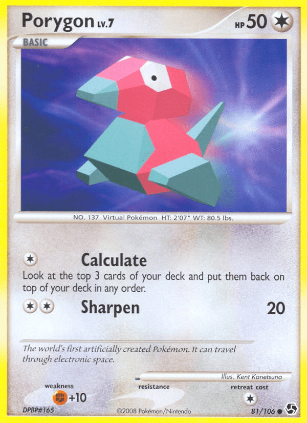 Porygon — Great Encounters Pokémon TCG card by Kent Kanetsuna