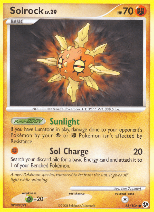 Solrock — Great Encounters Pokémon TCG card by Ken Sugimori