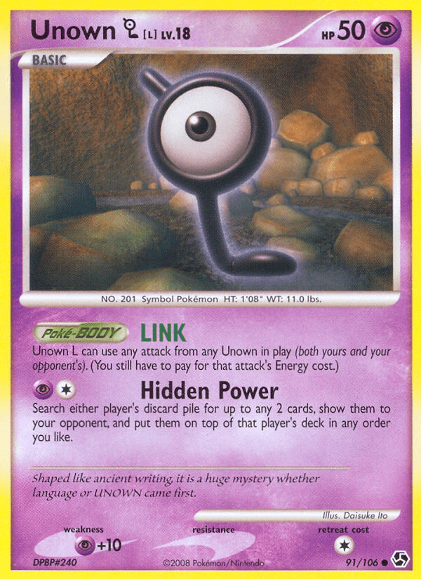 Unown [L] — Great Encounters Pokémon TCG card by Daisuke Ito
