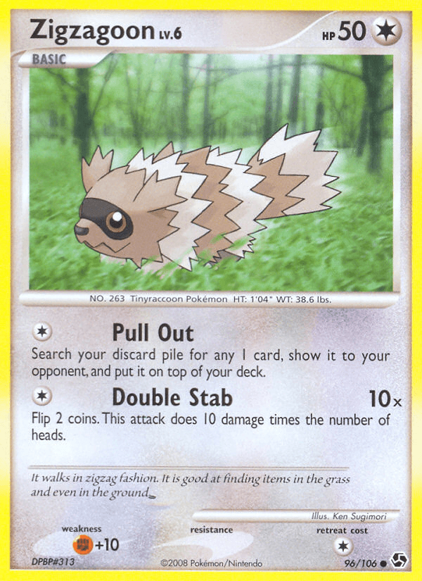 Zigzagoon — Great Encounters Pokémon TCG card by Ken Sugimori