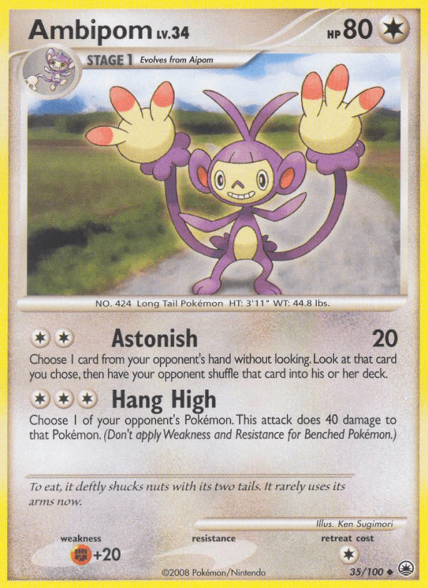 Ambipom — Majestic Dawn Pokémon TCG card by Ken Sugimori