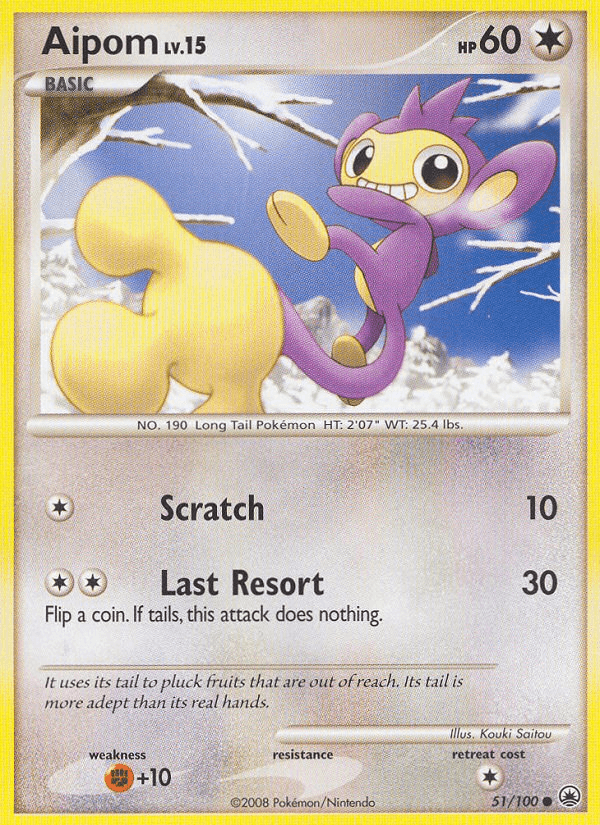 Aipom (51) — Majestic Dawn Pokémon TCG card by Kouki Saitou