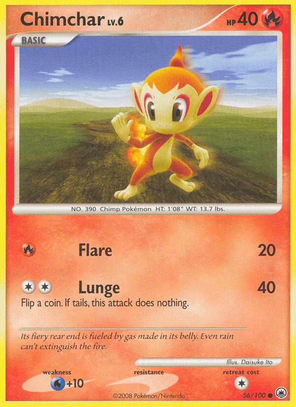 Chimchar (56) — Majestic Dawn Pokémon TCG card by Daisuke Ito