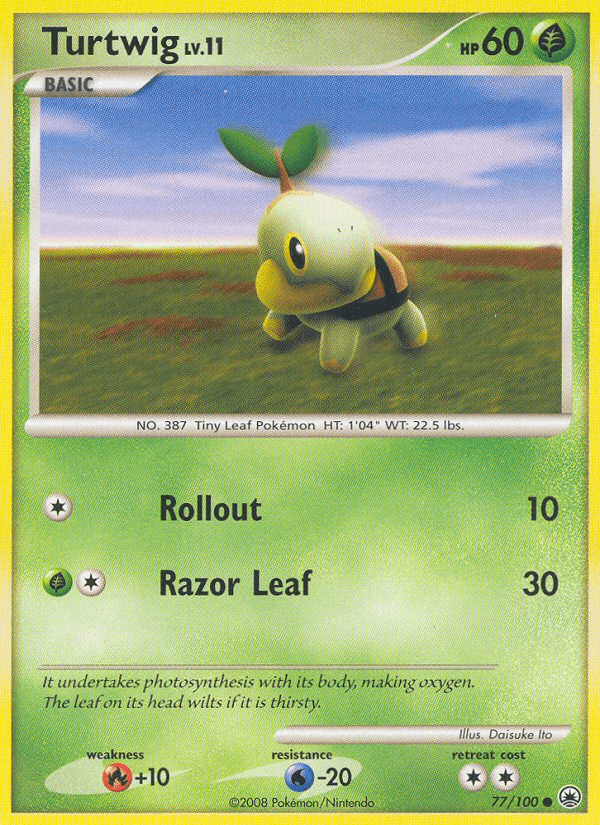 Turtwig (77) — Majestic Dawn Pokémon TCG card by Daisuke Ito