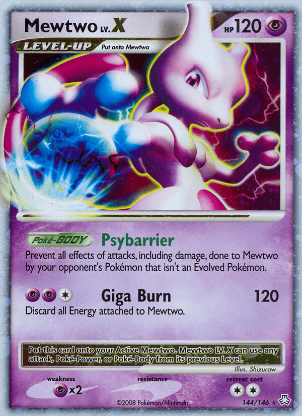 Mewtwo LV.X — Pokémon TCG card
