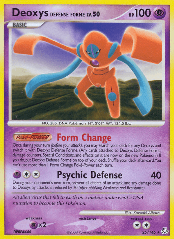 Deoxys Defense Forme — Legends Awakened Pokémon TCG card by Kazuaki Aihara