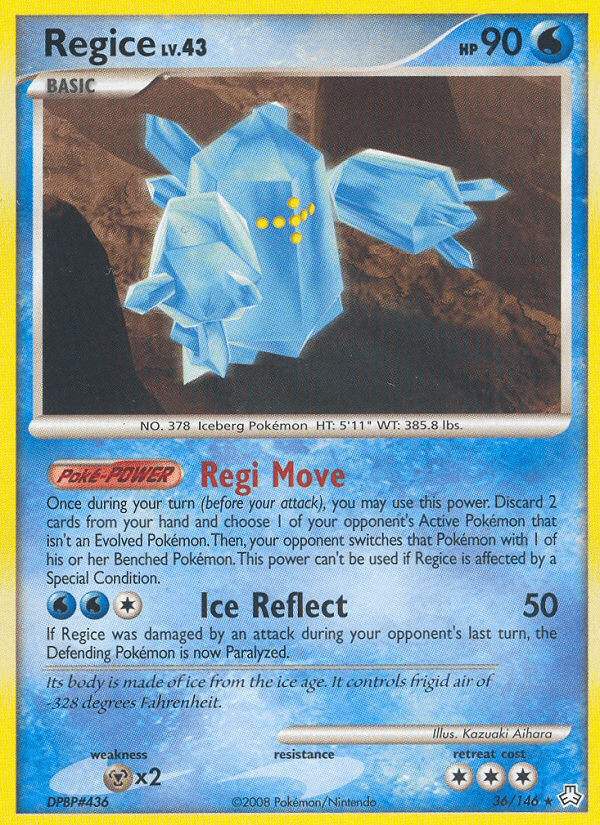 Regice — Legends Awakened Pokémon TCG card by Kazuaki Aihara