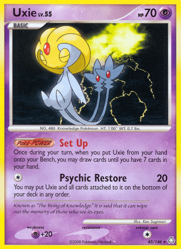 Uxie — Legends Awakened Pokémon TCG card by Ken Sugimori