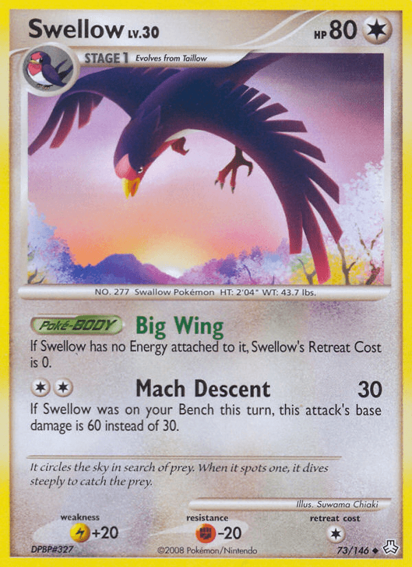 Swellow — Legends Awakened Pokémon TCG card by Suwama Chiaki