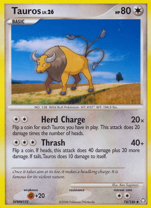 Tauros — Legends Awakened Pokémon TCG card by Ken Sugimori