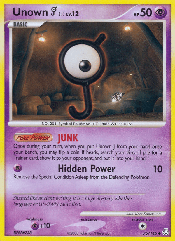 Unown (J) — Legends Awakened Pokémon TCG card by Kent Kanetsuna