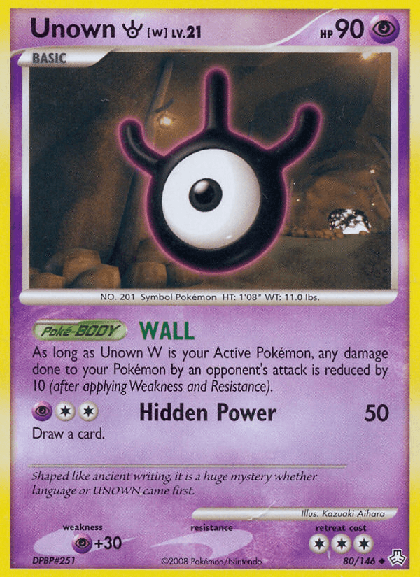 Unown (W) — Legends Awakened Pokémon TCG card by Kazuki Aihara