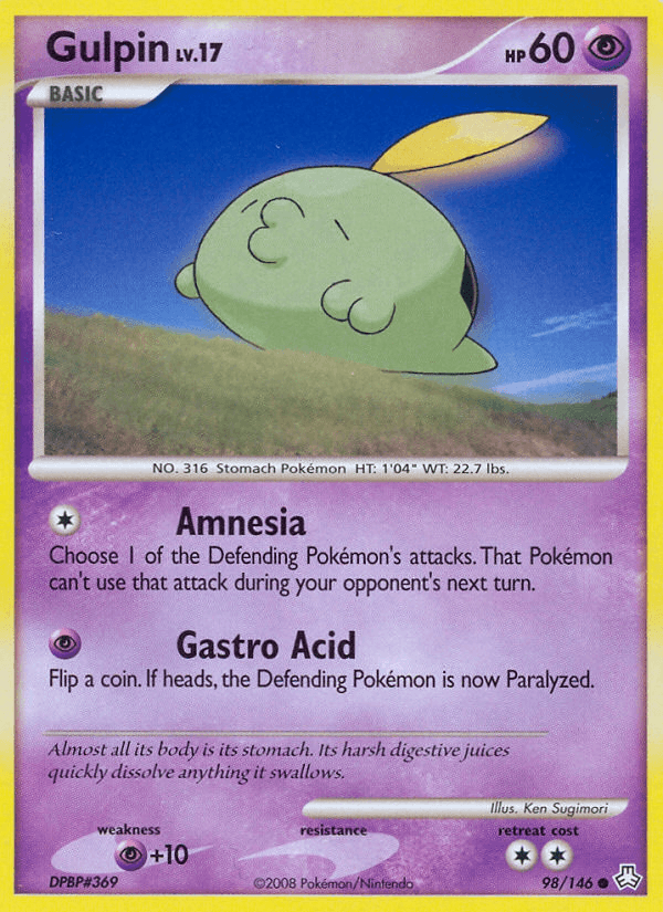 Gulpin — Legends Awakened Pokémon TCG card by Ken Sugimori