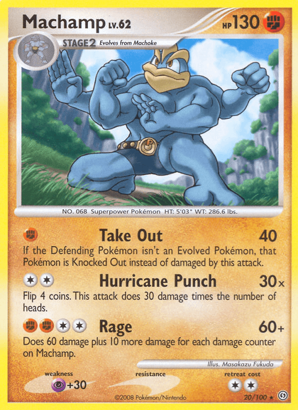 Machamp — Stormfront Pokémon TCG card by Masakazu Fukuda