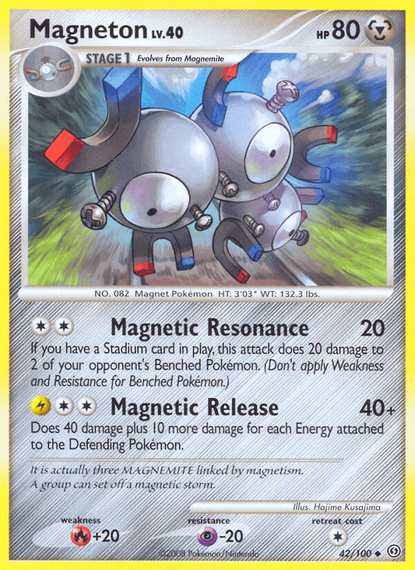Magneton (42) — Stormfront Pokémon TCG card by Hajime Kusajima
