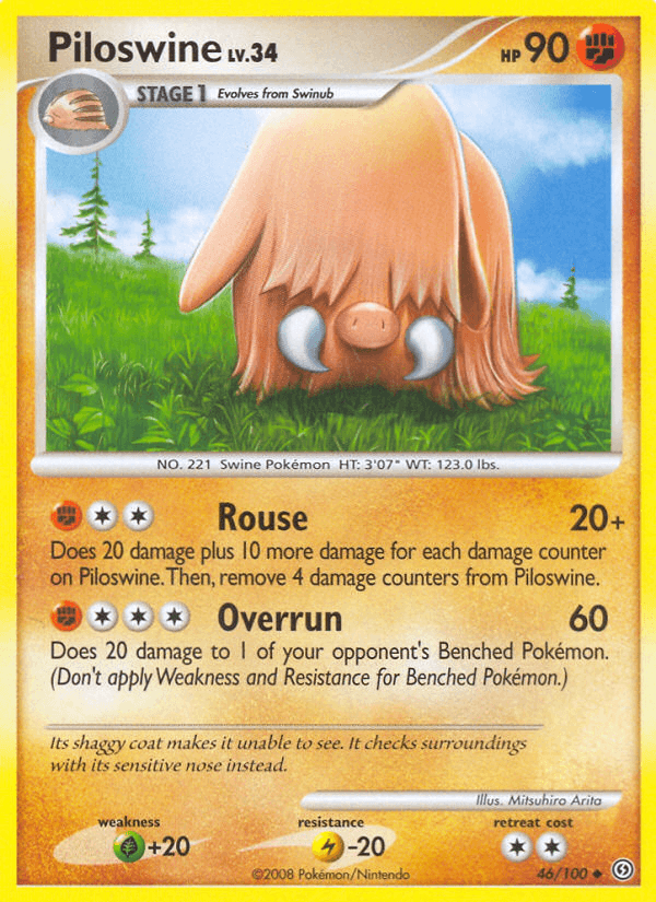 Piloswine — Stormfront Pokémon TCG card by Mitsuhiro Arita