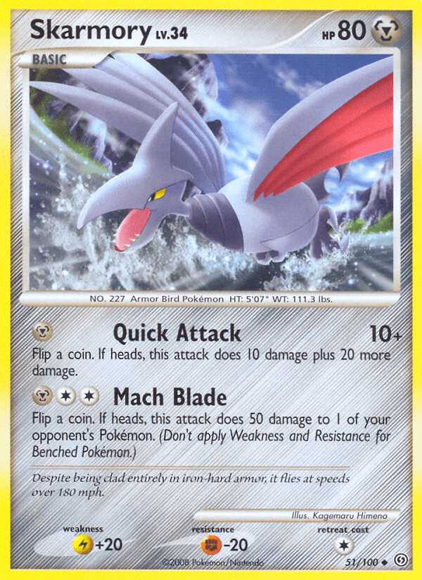 Skarmory — Stormfront Pokémon TCG card by Kagemaru Himeno