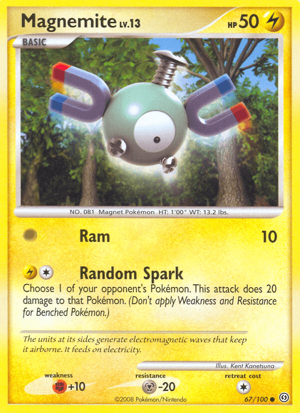 Magnemite (67) — Stormfront Pokémon TCG card by Kent Kanetsuna