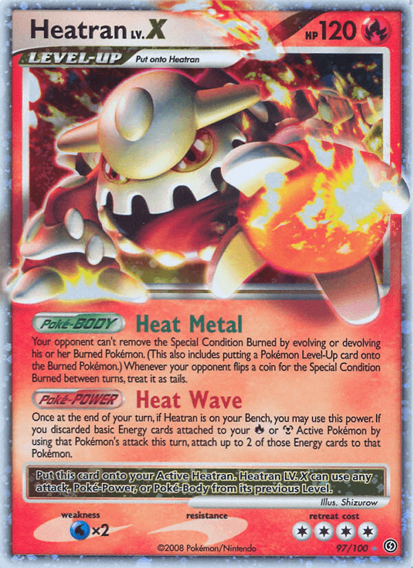 Heatran LV.X — Stormfront Pokémon TCG card by Shizurow