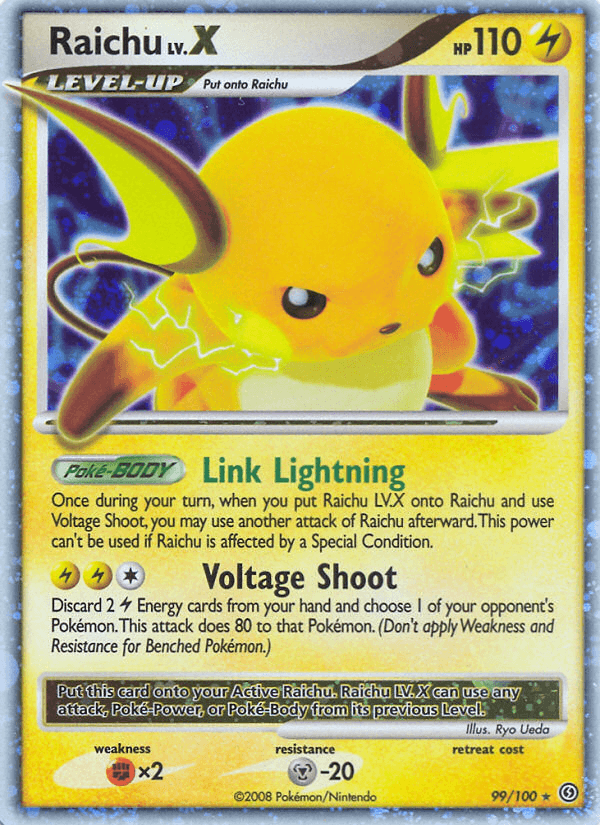 Raichu LV.X — Pokémon TCG card