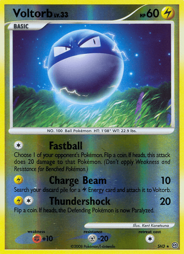 Voltorb (Shiny) — Stormfront Pokémon TCG card by Kent Kanetsuna