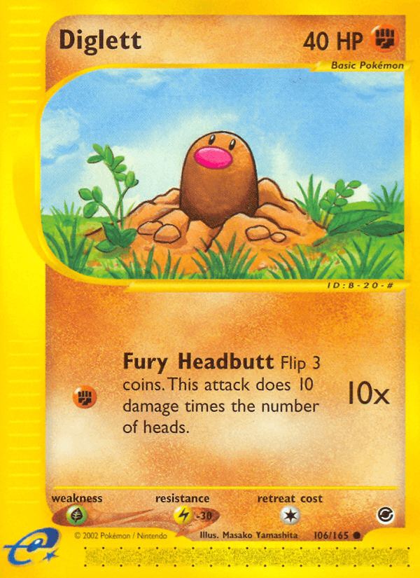 Diglett — Expedition Pokémon TCG card by Masako Yamashita