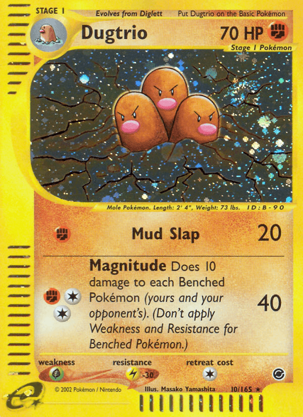 Dugtrio (10) — Expedition Pokémon TCG card by Misa. Tamamushi
