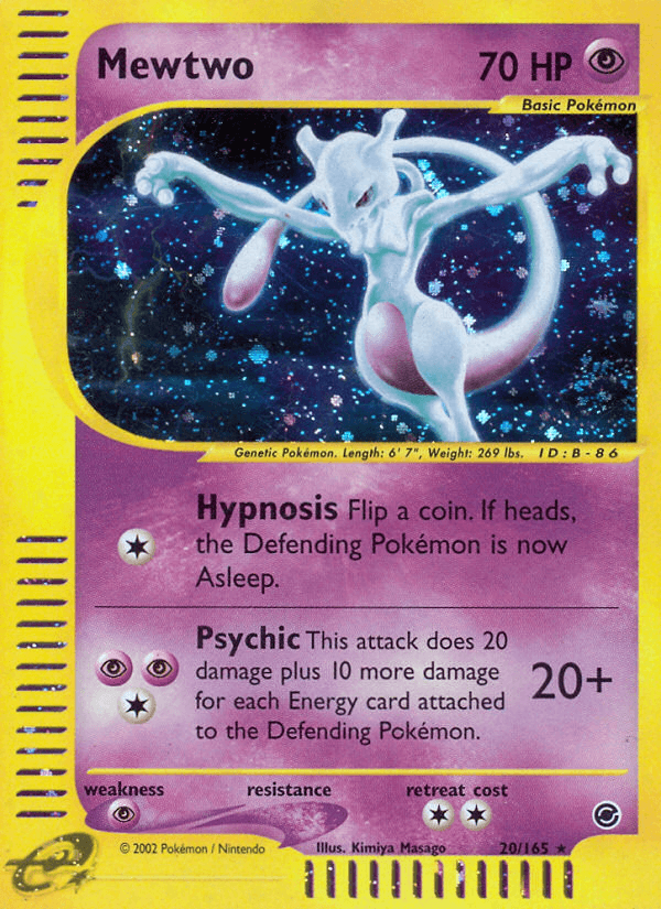 Mewtwo (20) — Expedition Pokémon TCG card by Ken Sugimori
