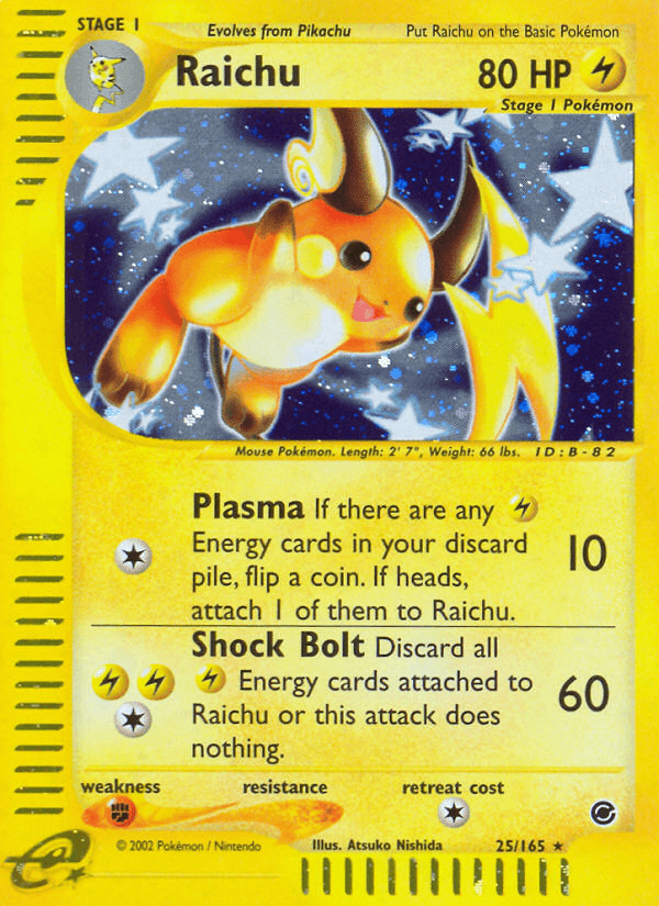 Raichu (25) — Expedition Pokémon TCG card by Hajime Kusajima