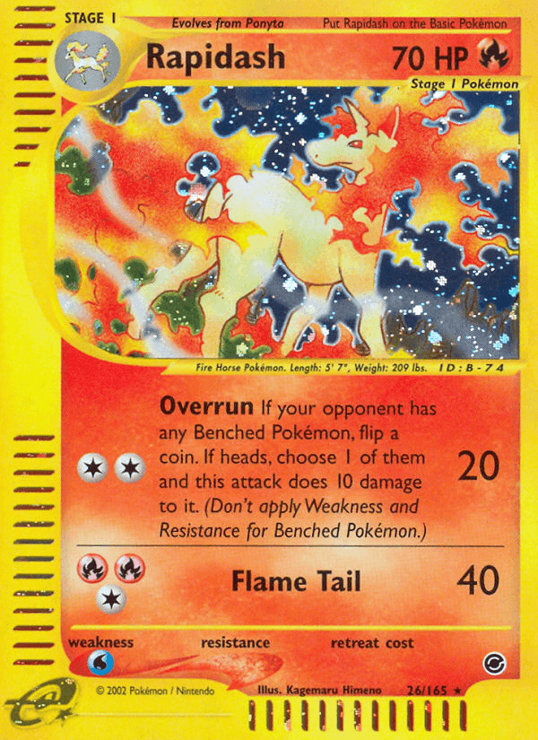 Rapidash (26) — Expedition Pokémon TCG card by Kagemaru Himeno