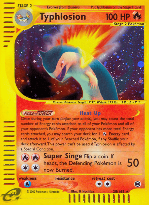 Typhlosion (28) — Expedition Pokémon TCG card by M. S. R