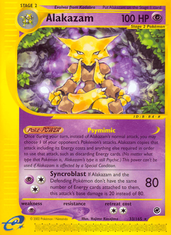Alakazam (33) — Expedition Pokémon TCG card by Hajime Kusajima
