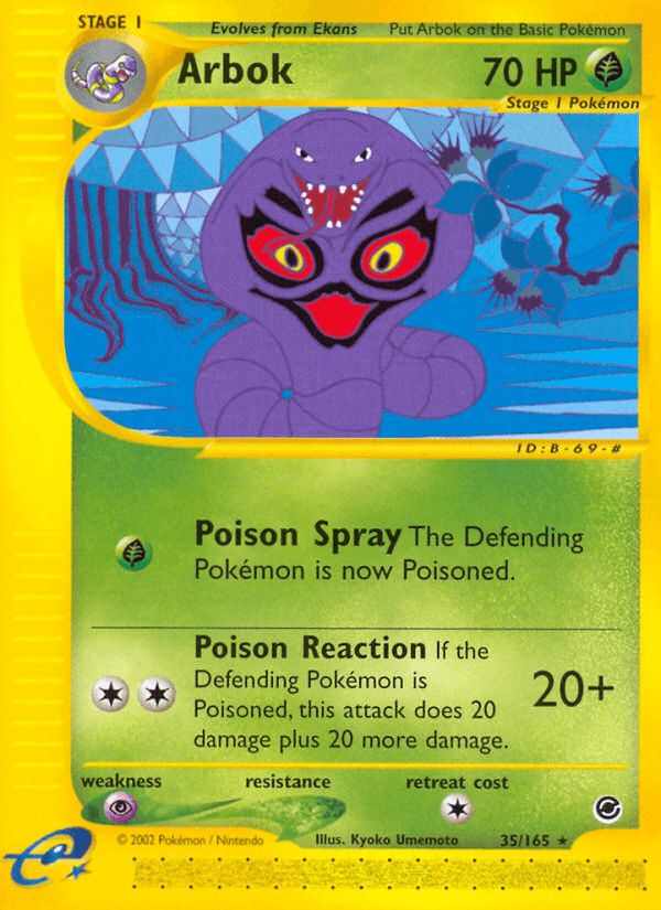 Arbok (35) — Expedition Pokémon TCG card by Kyoko Umemoto