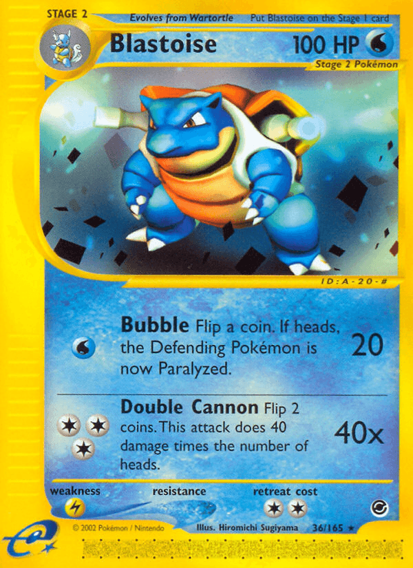 Blastoise (36) — Expedition Pokémon TCG card by Hiromichi Sugiyama