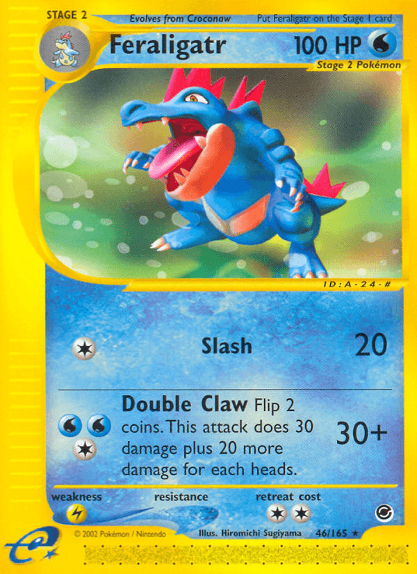 Feraligatr (46) — Expedition Pokémon TCG card by Hiromichi Sugiyama