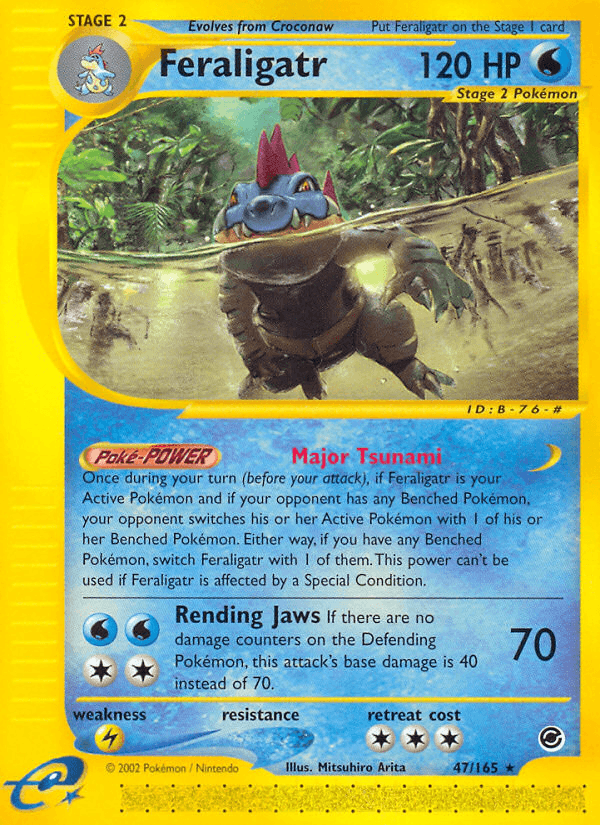 Feraligatr (47) — Expedition Pokémon TCG card by Mitsuhiro Arita