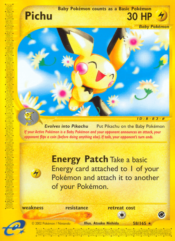 Pichu (58) — Expedition Pokémon TCG card by Atsuko Nishida