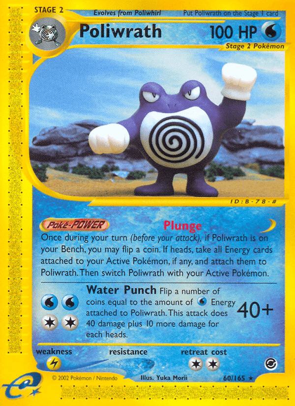 Poliwrath (60) — Expedition Pokémon TCG card by Yuka Morii