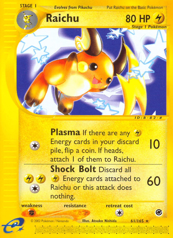 Raichu (61) — Expedition Pokémon TCG card by Atsuko Nishida