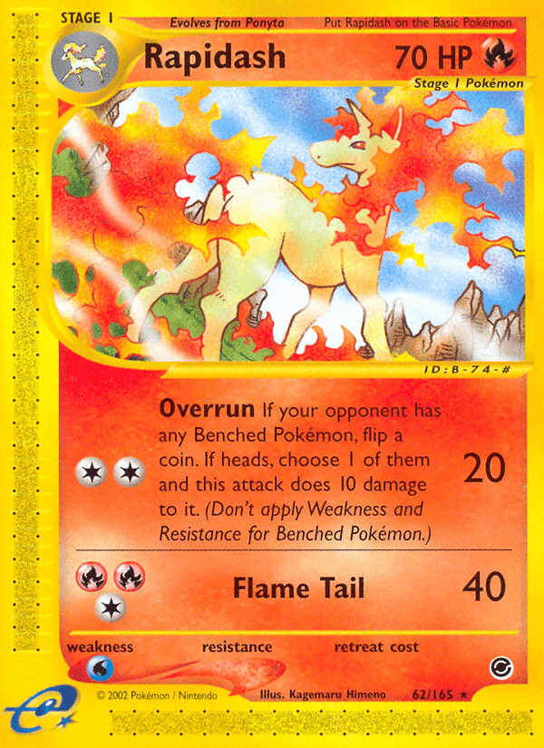 Rapidash (62) — Expedition Pokémon TCG card by Kagemaru Himeno