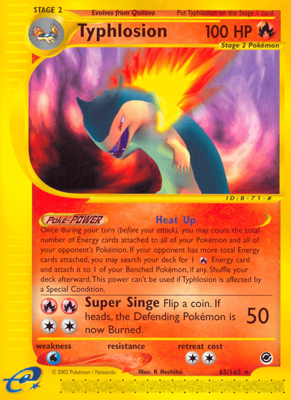 Typhlosion (65) — Expedition Pokémon TCG card by K. Hoshiba