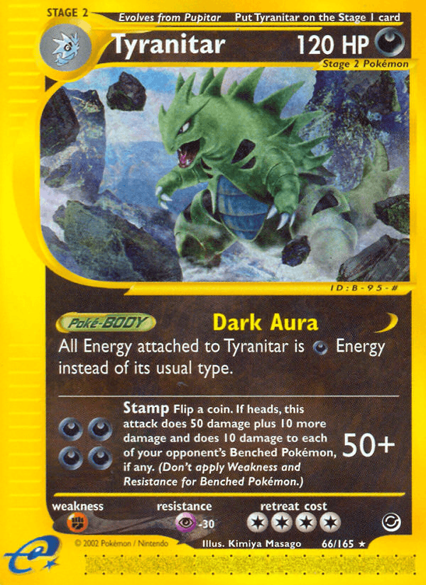 Tyranitar (66) — Expedition Pokémon TCG card by Kimiya Masago