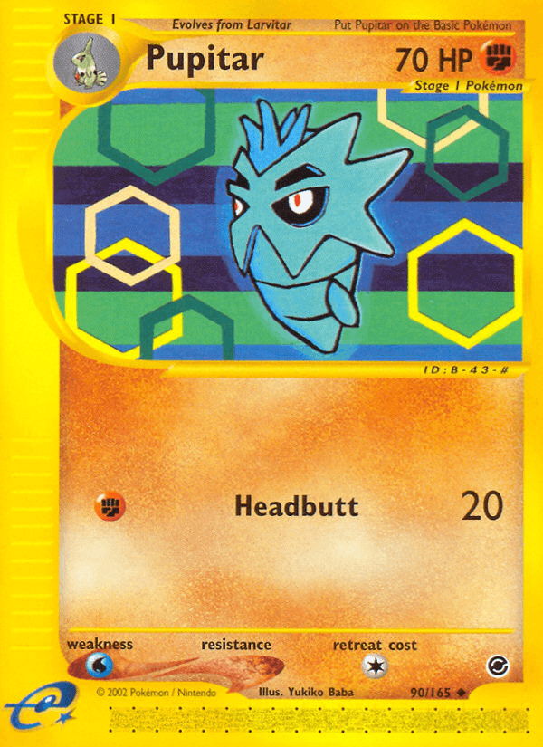 Pupitar — Expedition Pokémon TCG card by Yukiko Baba