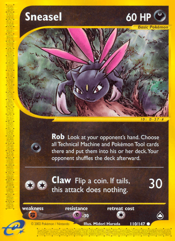 Sneasel — Aquapolis Pokémon TCG card by Midori Harada