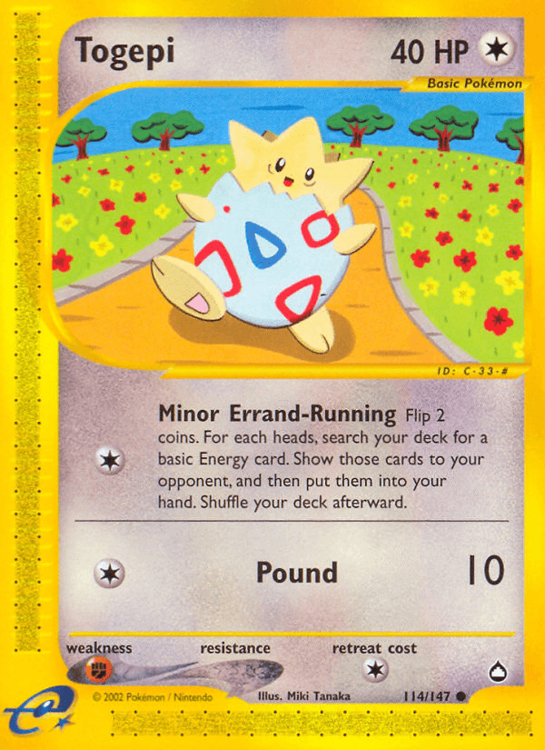Togepi — Aquapolis Pokémon TCG card by Miki Tanaka