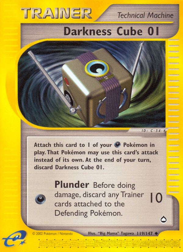 Darkness Cube 01 — Aquapolis Pokémon TCG card by "Big Mama" Tagawa