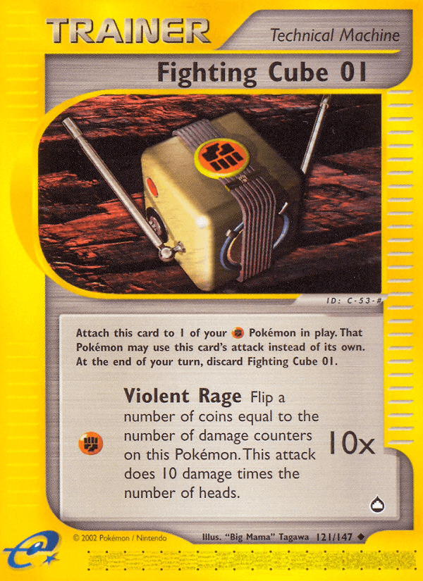 Fighting Cube 01 — Aquapolis Pokémon TCG card by "Big Mama" Tagawa