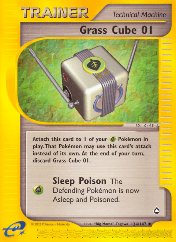 Grass Cube 01 — Aquapolis Pokémon TCG card by "Big Mama" Tagawa