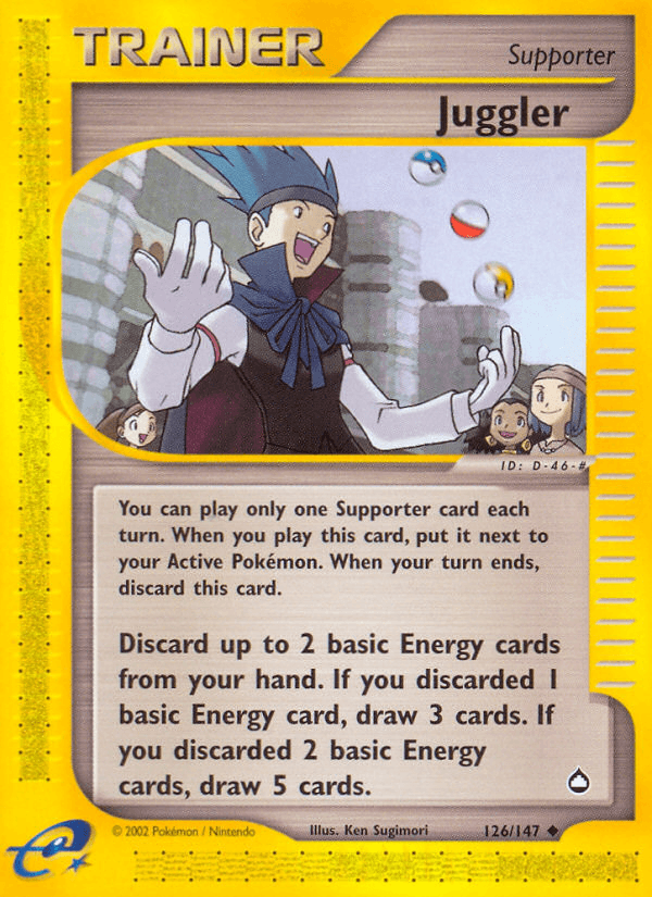 Juggler — Aquapolis Pokémon TCG card by Ken Sugimori